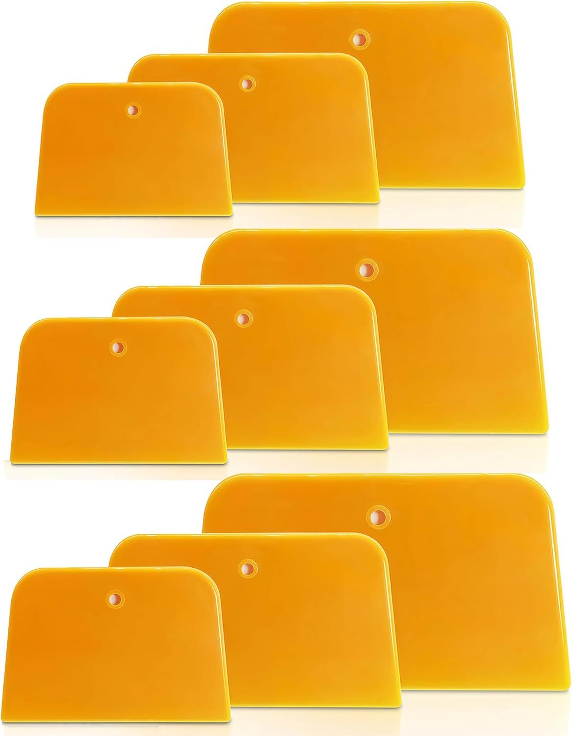 Body Filler Spreader, 9-Pack Reusable Plastic Auto Body Spreader Tools for Car Applying Fillers, Putties, Glazes, Caulks, and Paints (Includes 4
