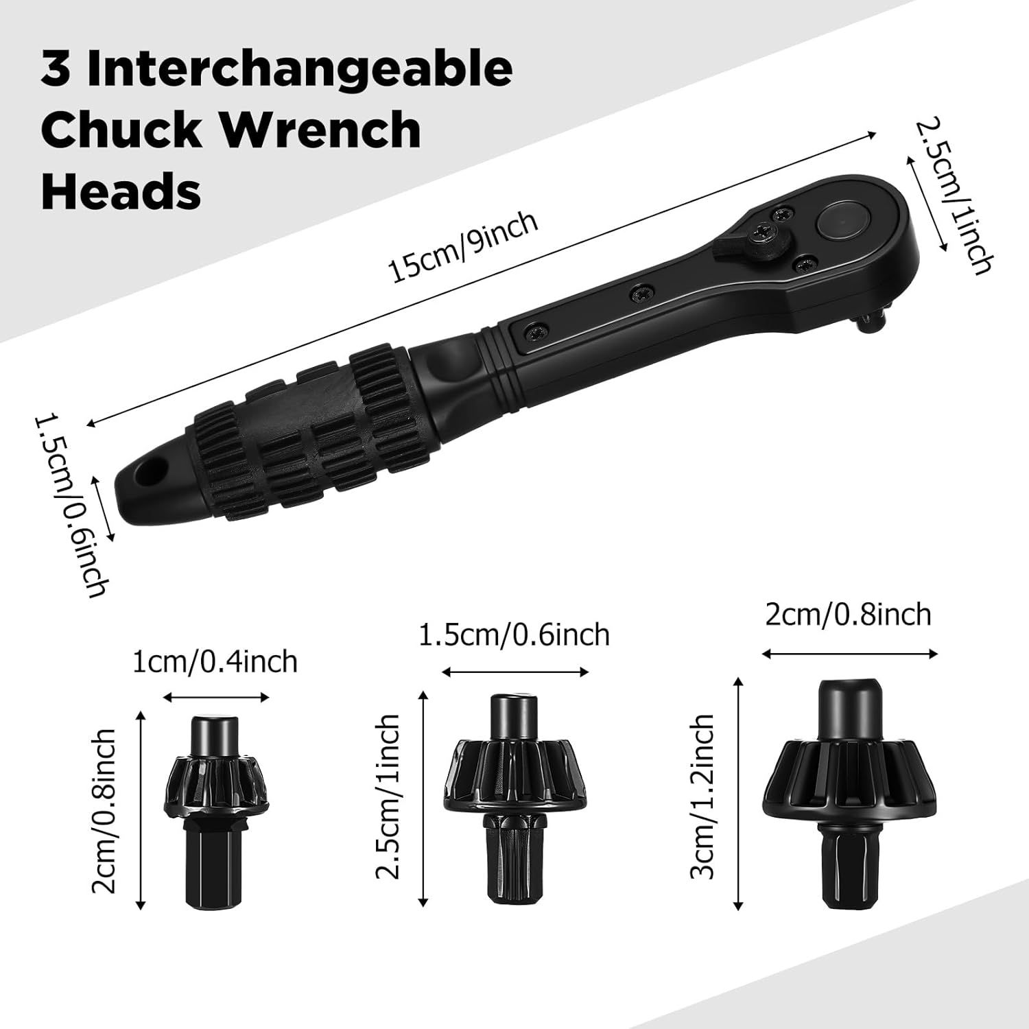 2 in 1 Drill Chuck Ratchet Spanner 2026 Universal Chuck Key Replacement Tool 2 in 1 Ratchet Drill Key Wrench Compatible with Most Electric Drills and Power Tools(2 Pcs) - Image 3