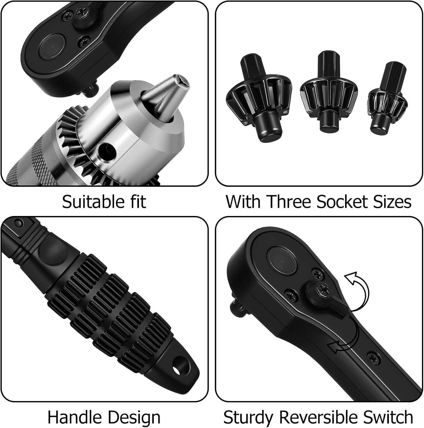 2 in 1 Drill Chuck Ratchet Spanner 2026 Universal Chuck Key Replacement Tool 2 in 1 Ratchet Drill Key Wrench Compatible with Most Electric Drills and Power Tools(2 Pcs) - Image 4