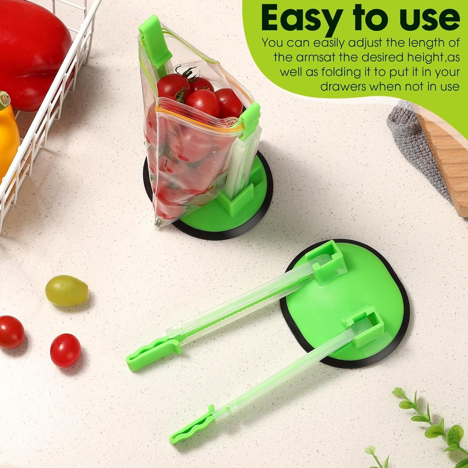 Baggy Rack Holder for Food Meal Prep,Plastic Freezer Bag Holder Stand for Filling, Adjustable Food Storage Bag Holders,Gallon Bag Holder (Pack of 4) - Image 5