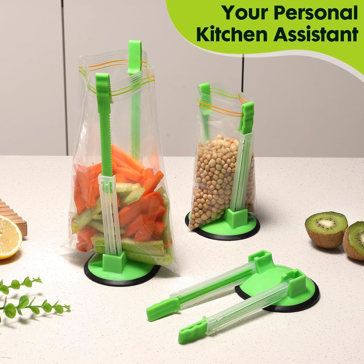 Baggy Rack Holder for Food Meal Prep,Plastic Freezer Bag Holder Stand for Filling, Adjustable Food Storage Bag Holders,Gallon Bag Holder (Pack of 4) - Image 6