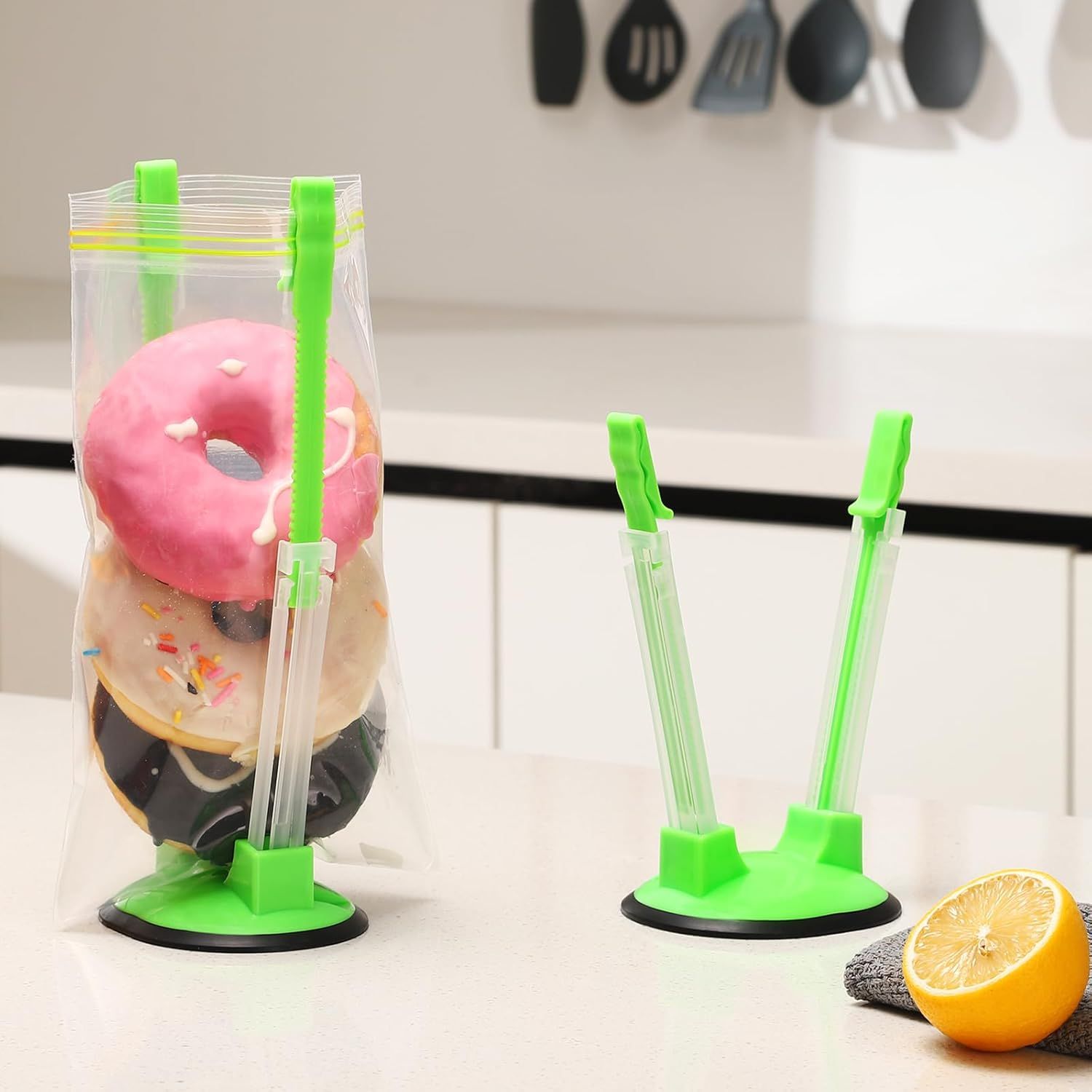 Baggy Rack Holder for Food Meal Prep,Plastic Freezer Bag Holder Stand for Filling, Adjustable Food Storage Bag Holders,Gallon Bag Holder (Pack of 4) - Image 7