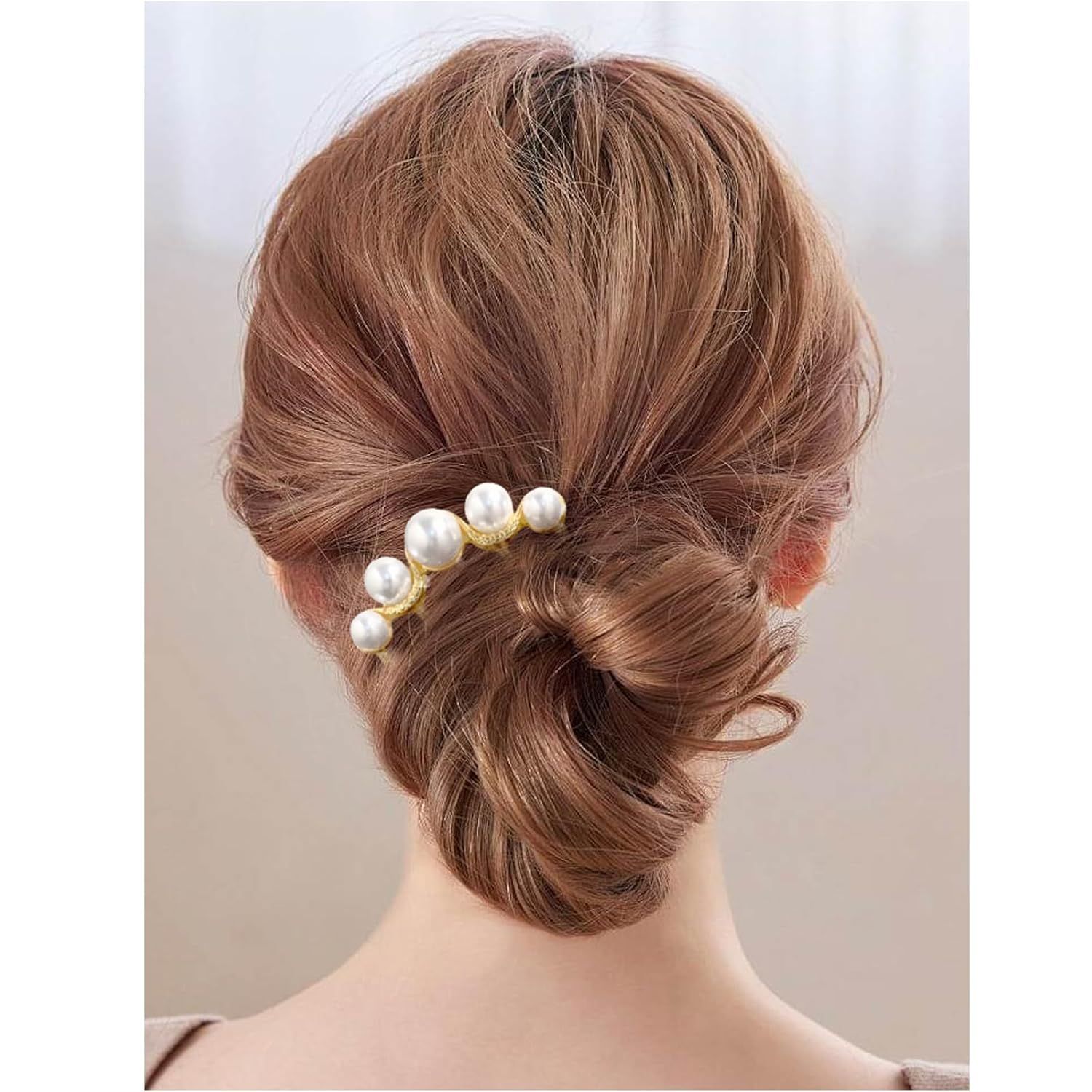 6 Pcs Wedding Pearl Hair Comb U-Shape Side Comb legant Vintage French Pearl Hair Pins Hair Clip Bridal Hair Accessories for Brides, Bridesmaid, Party, Daily, Holiday - Image 5