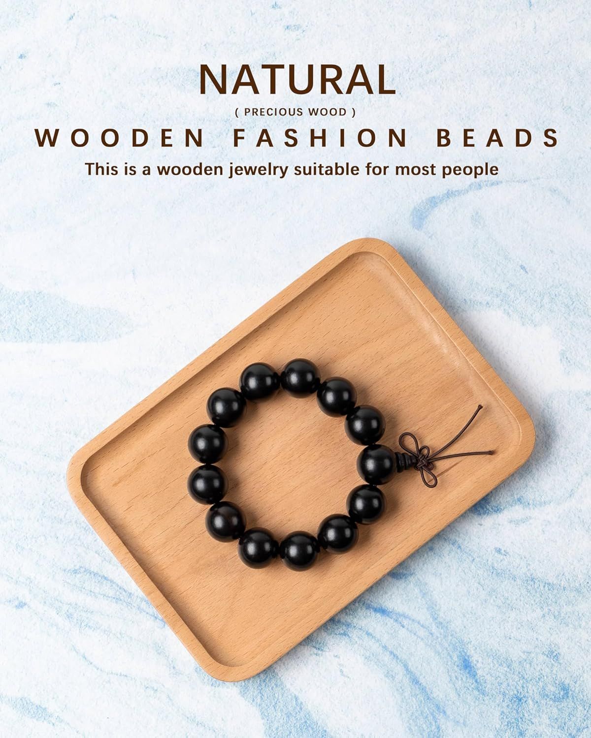 Eaglewood Mala Beads Bracelet - Handmade 108 8mm Prayer Beads for Men Women, Multilayer Wood Necklace Chain Bracelets, Buddhist Beads Elastic Wooden Prayer Beads for Meditation and Daily Wear - Image 5