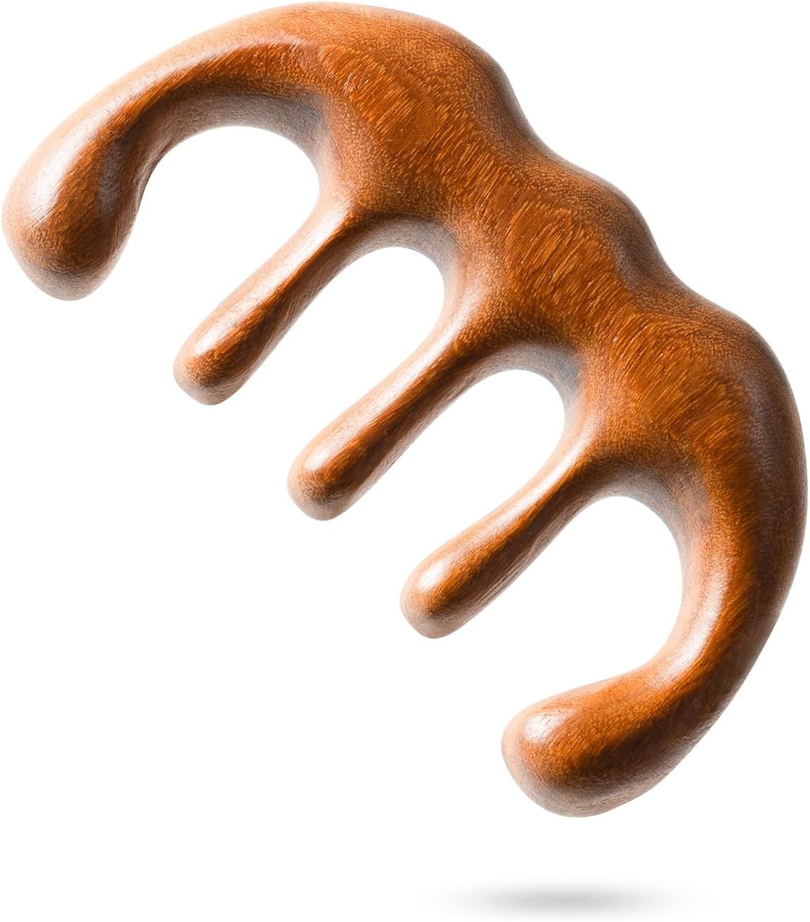 Wooden Comb, Head Massager Scalp Tool with Anti-Static Sandalwood Design, Scalp Massager for Hair Growth, Relaxing Hair Massager Scalp & Wide Tooth Comb for Detangling and Stress Relief - Image 1