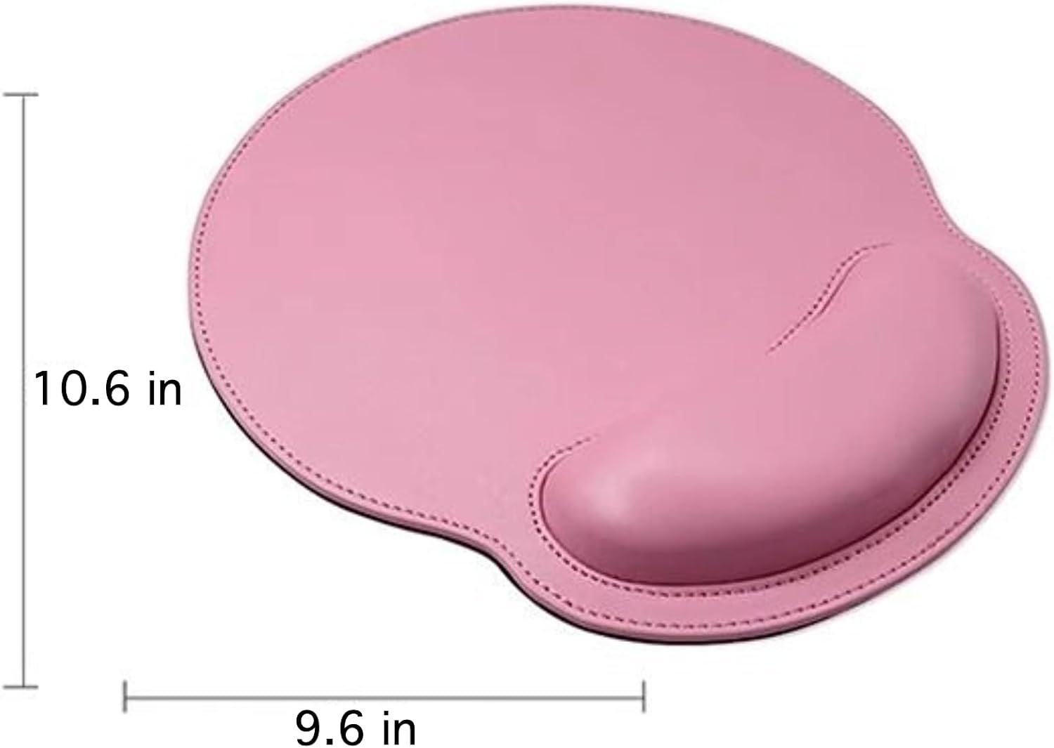 Leather Mouse Pad with Wrist Rest Support Ergonomic Office Computer Keyboard Hand Pad Non Slip Base for Desk Laptop (Grey) - Image 7