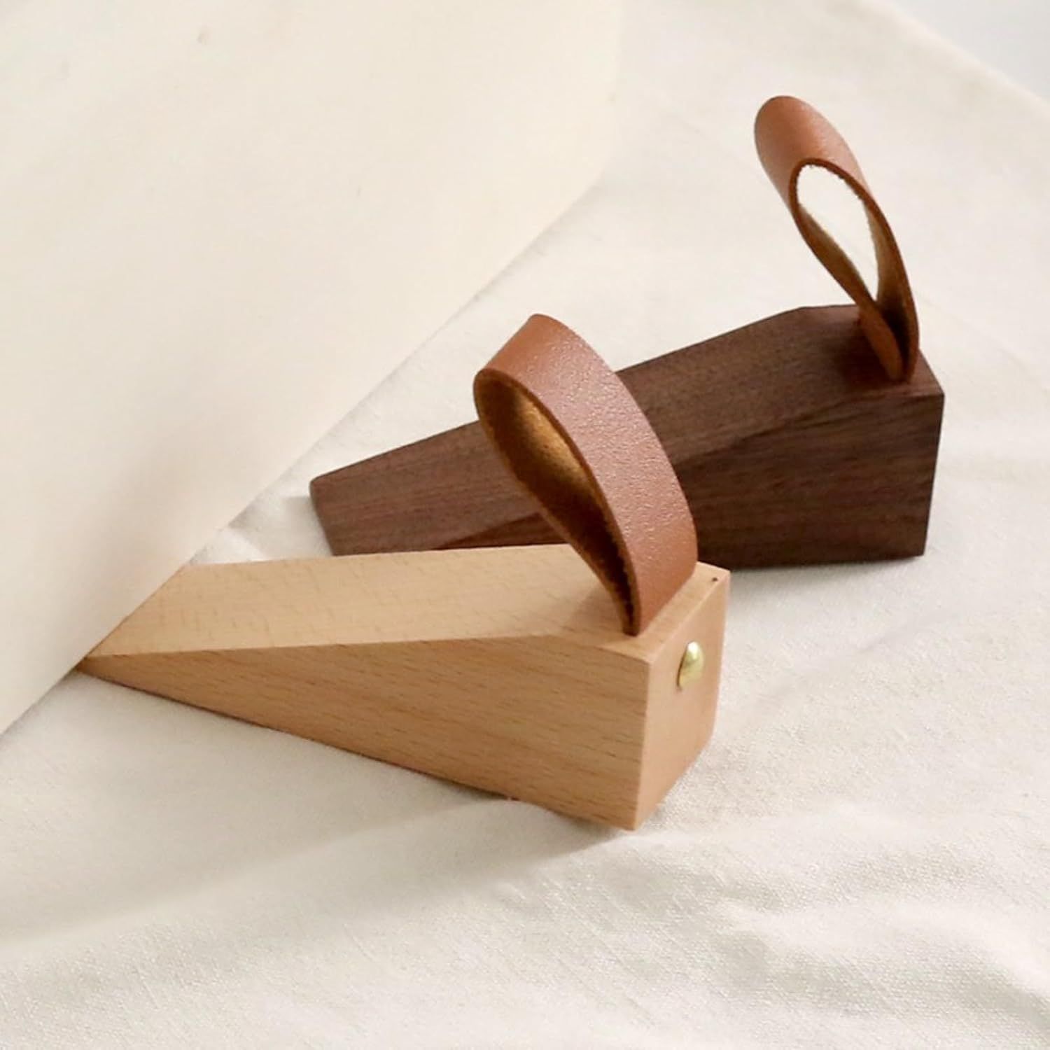 2 Pcs Walnut Door Stopper Door Jam for Floor Wedge Door Stop Hold Open Anti Slip Door Stopper for Home Office - Image 3