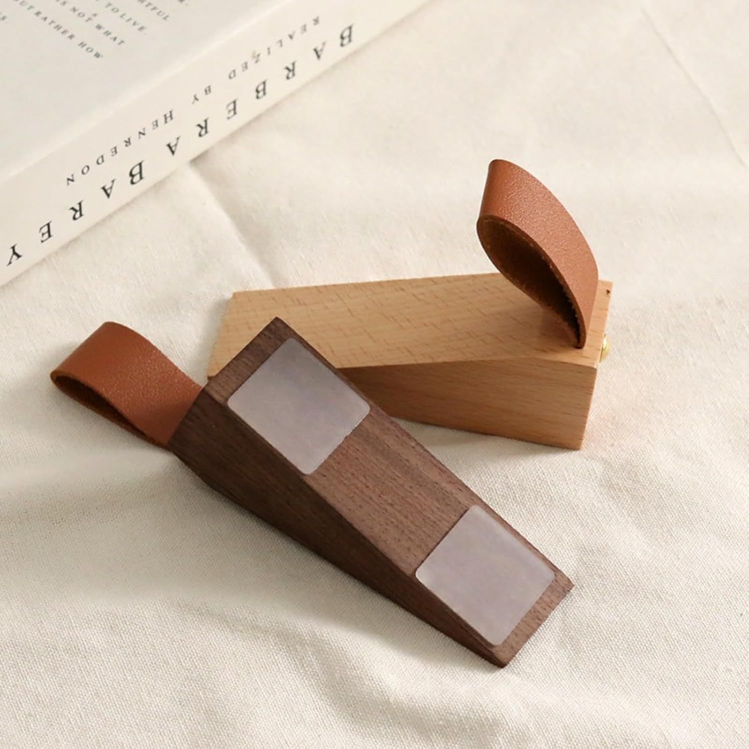 2 Pcs Walnut Door Stopper Door Jam for Floor Wedge Door Stop Hold Open Anti Slip Door Stopper for Home Office - Image 4