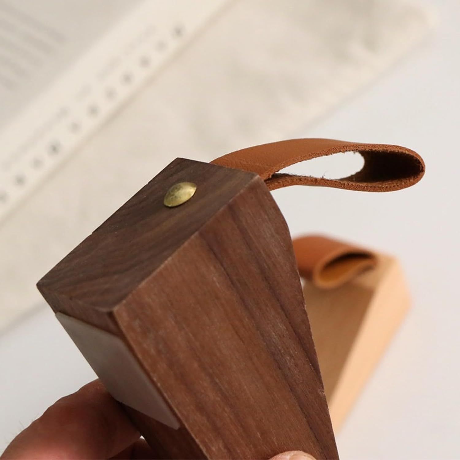 2 Pcs Walnut Door Stopper Door Jam for Floor Wedge Door Stop Hold Open Anti Slip Door Stopper for Home Office - Image 5