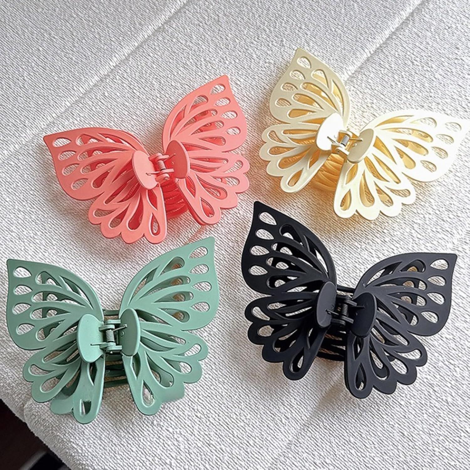 Butterfly Shape Curtain Claw Clips 2 Pack, Decorative Curtain Holder for Living Room Bedroom, Creative Drapery Tieback (Green,2) - Image 2