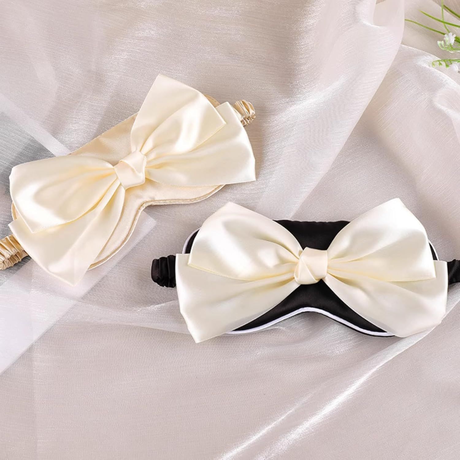 Cute Bow Satin Eye Mask for Women Girls, Breathable Cooling Nap Sleep Cover for Summer Dorm Essentials (Blue) - Image 7