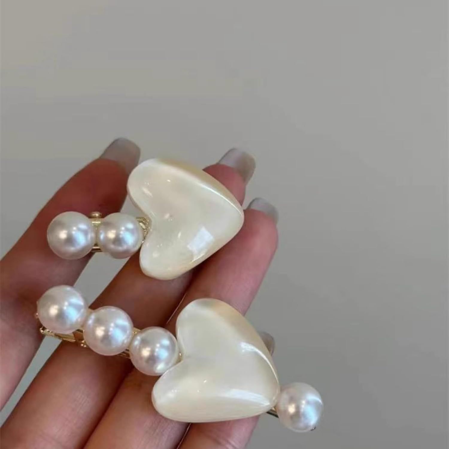 3 Pairs Heart Pearl Hair Clips, Cute Princess Hairpins for Bangs Hair Accessories for Women Girls (White Pink Purple) - Image 6