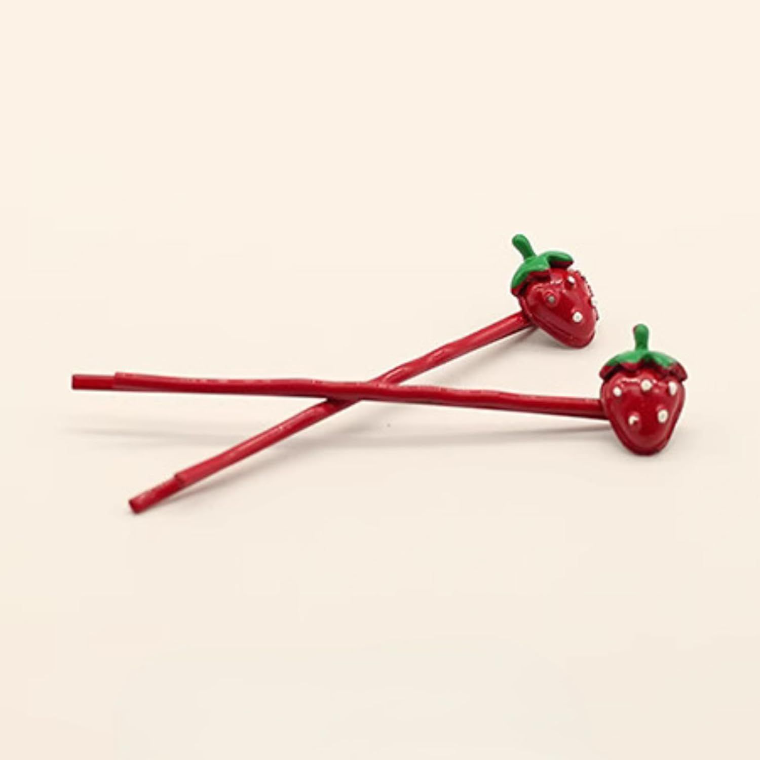 4 Pcs Cute Strawberry Hair Pins Hair Clips for Girls, Fun Headband Accessories for Kids Women Daily Wear Party (Red Strawberry) - Image 2