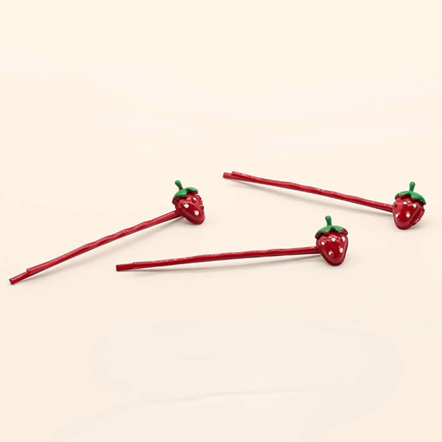 4 Pcs Cute Strawberry Hair Pins Hair Clips for Girls, Fun Headband Accessories for Kids Women Daily Wear Party (Red Strawberry) - Image 3