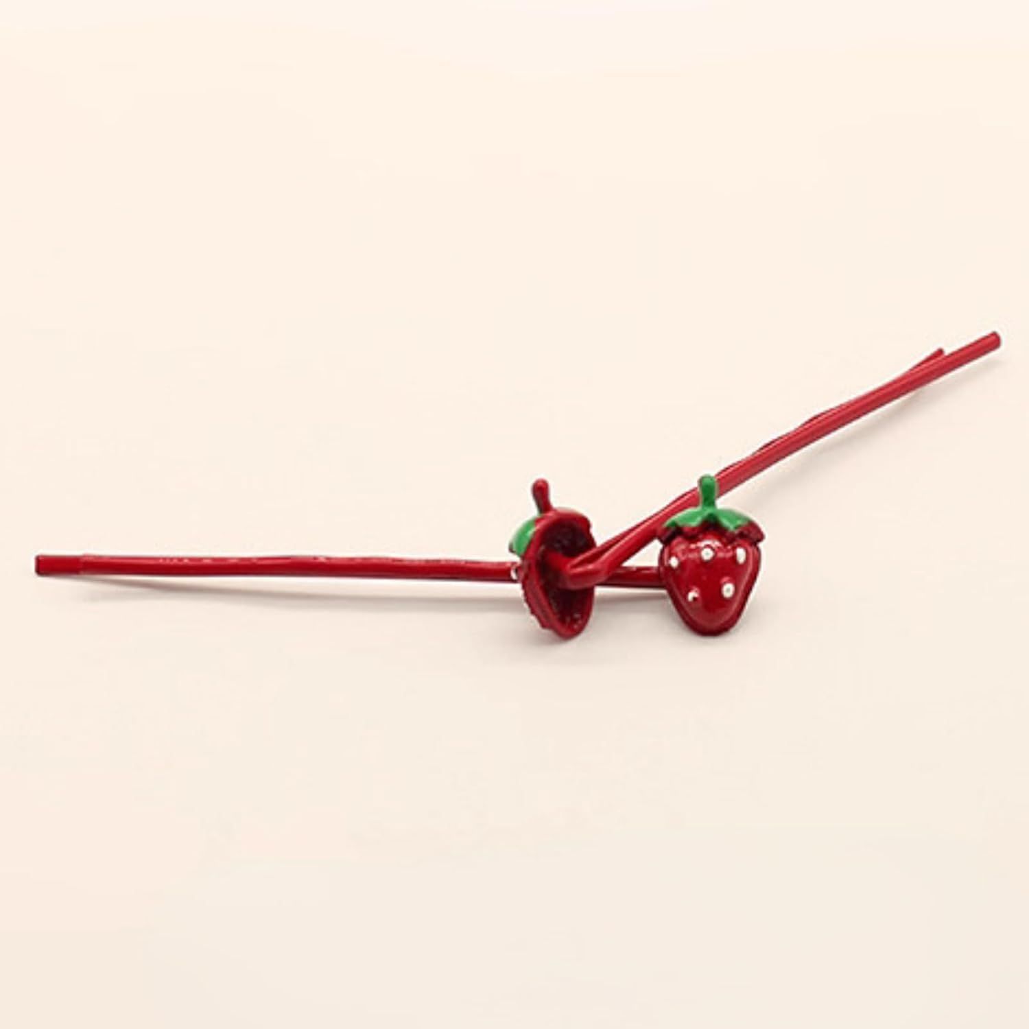4 Pcs Cute Strawberry Hair Pins Hair Clips for Girls, Fun Headband Accessories for Kids Women Daily Wear Party (Red Strawberry) - Image 4