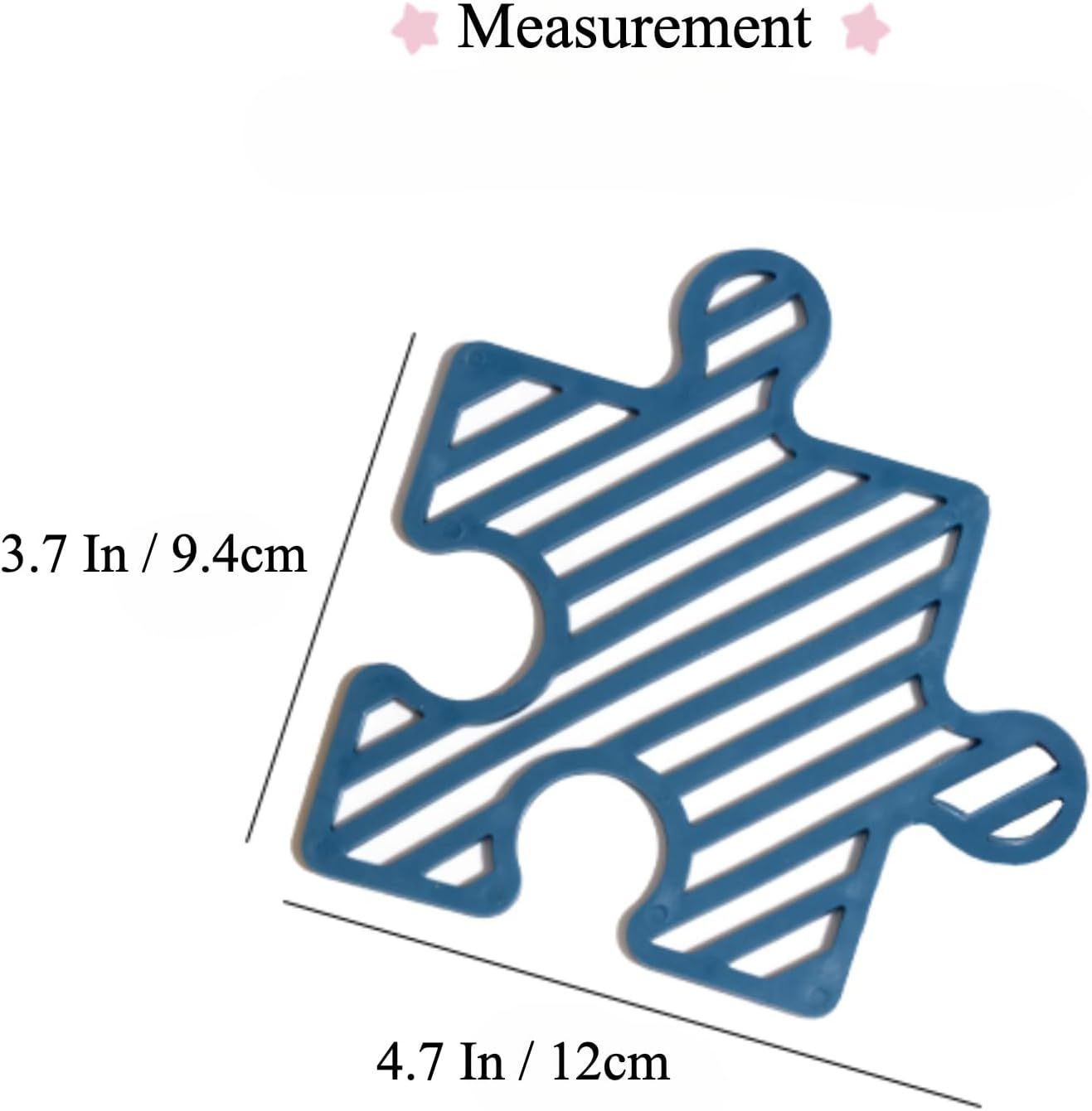 4 Pcs Creative Puzzle Shaped Heat Resistant Table Mat Set Insulated Coasters for Cups Bowls Pots Plates (Red Blue Orange Black,3.7x4.7 Inch) - Image 2