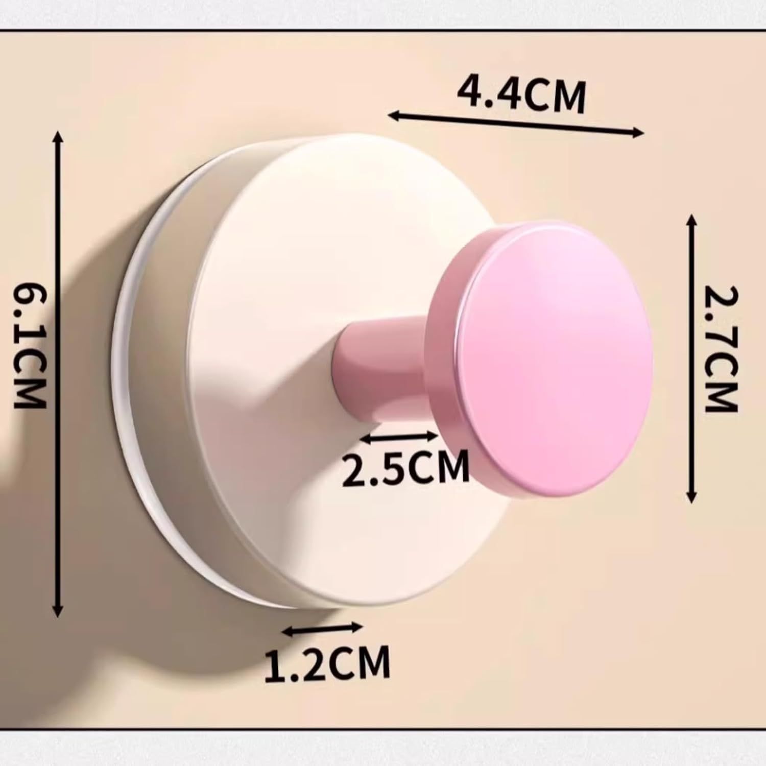 4 Pack No-Drill No-Trace Reusable Vacuum Suction Cup Hooks for Entryway, Doorway Key Holder, Hat Rack Organizer, Bathroom Hanger (Round) - Image 2