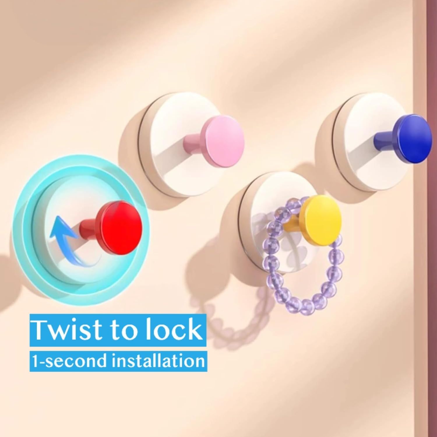 4 Pack No-Drill No-Trace Reusable Vacuum Suction Cup Hooks for Entryway, Doorway Key Holder, Hat Rack Organizer, Bathroom Hanger (Round) - Image 4