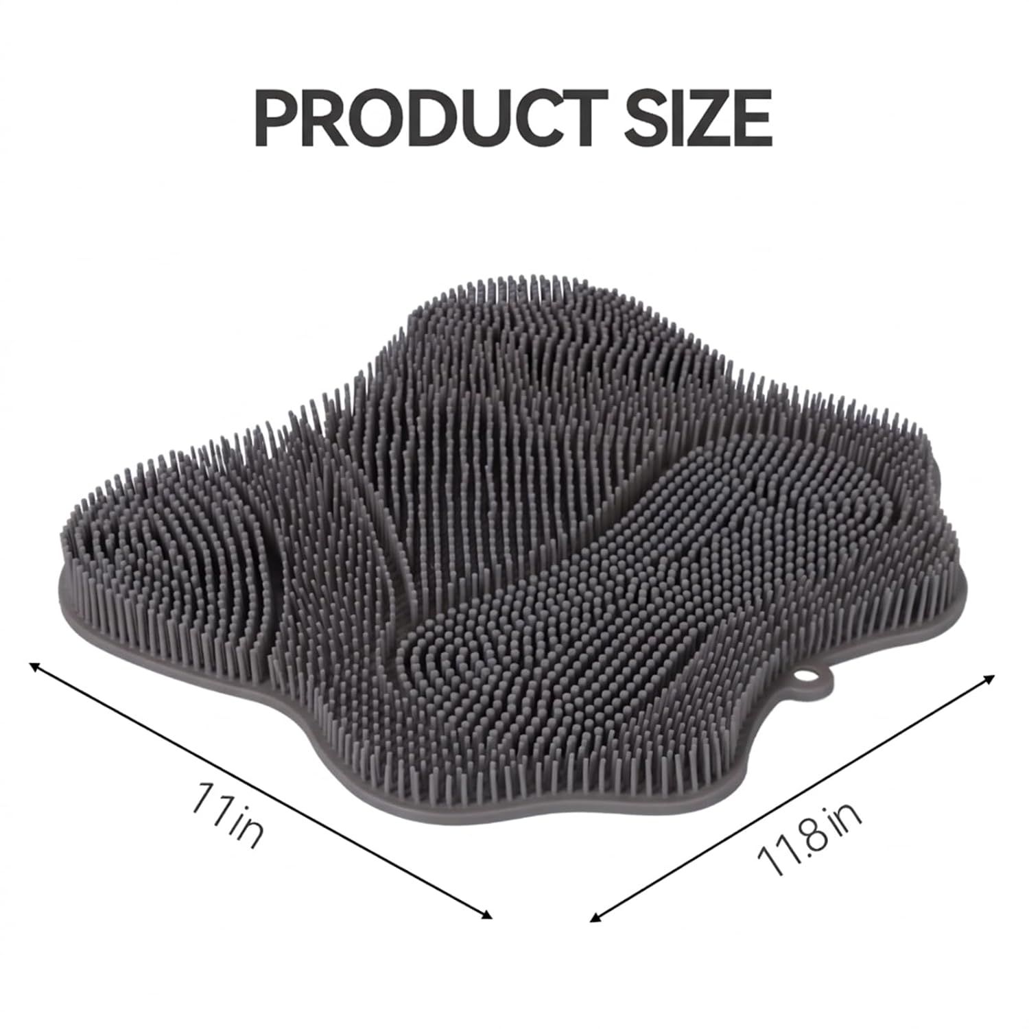 Silicone Shower Foot Scrubber Mat,Back Washer Bath Wash Pad Exfoliating & Massage, Wall Mounted Slip Strong Suction Cups for Use in Cleaner Men and Women (Grey) - Image 8