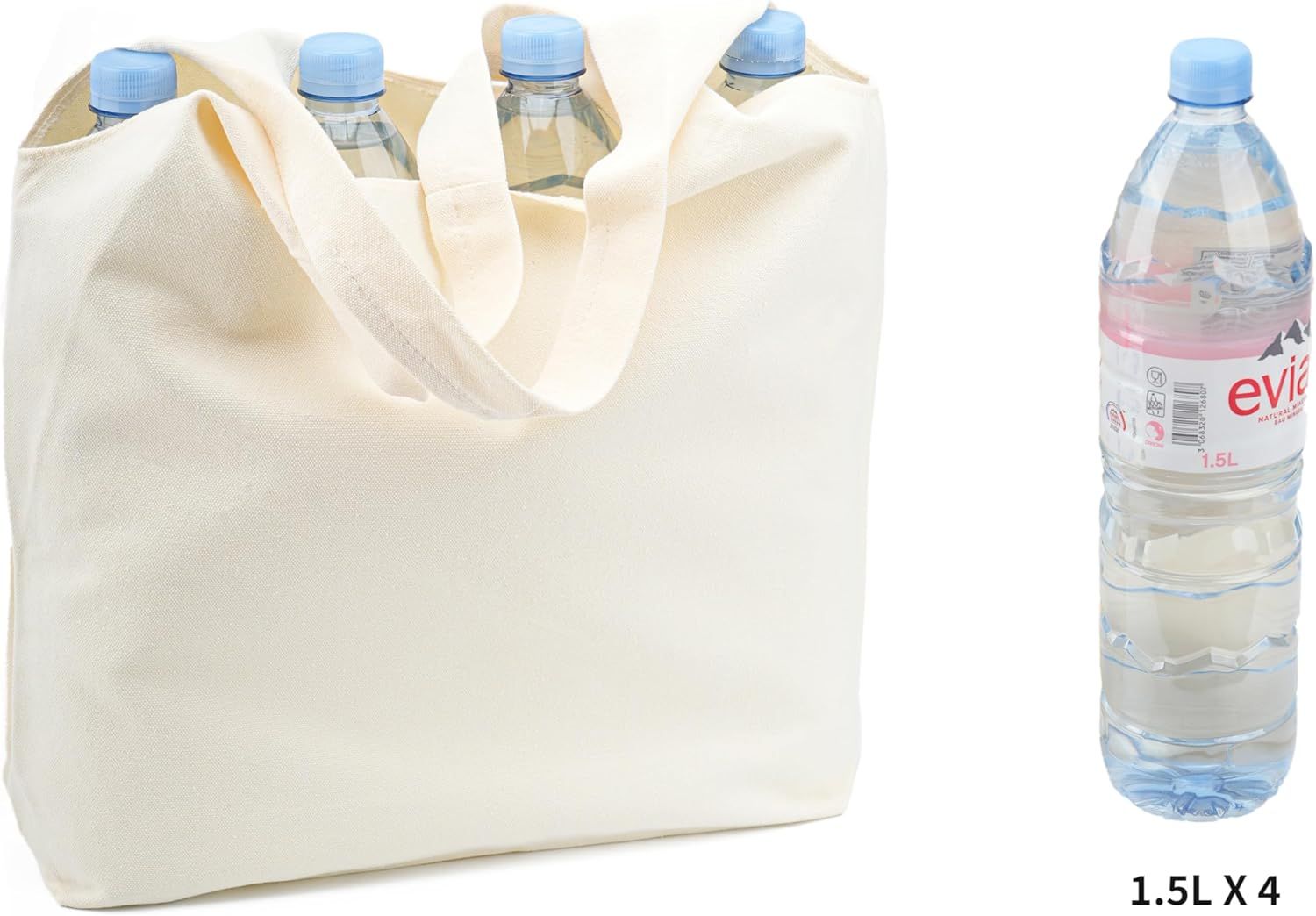 Cotton Canvas Tote Bag,Shopping Bags,DIY Gift Bags,Cloth Bag,Solid Color Bag - Image 2