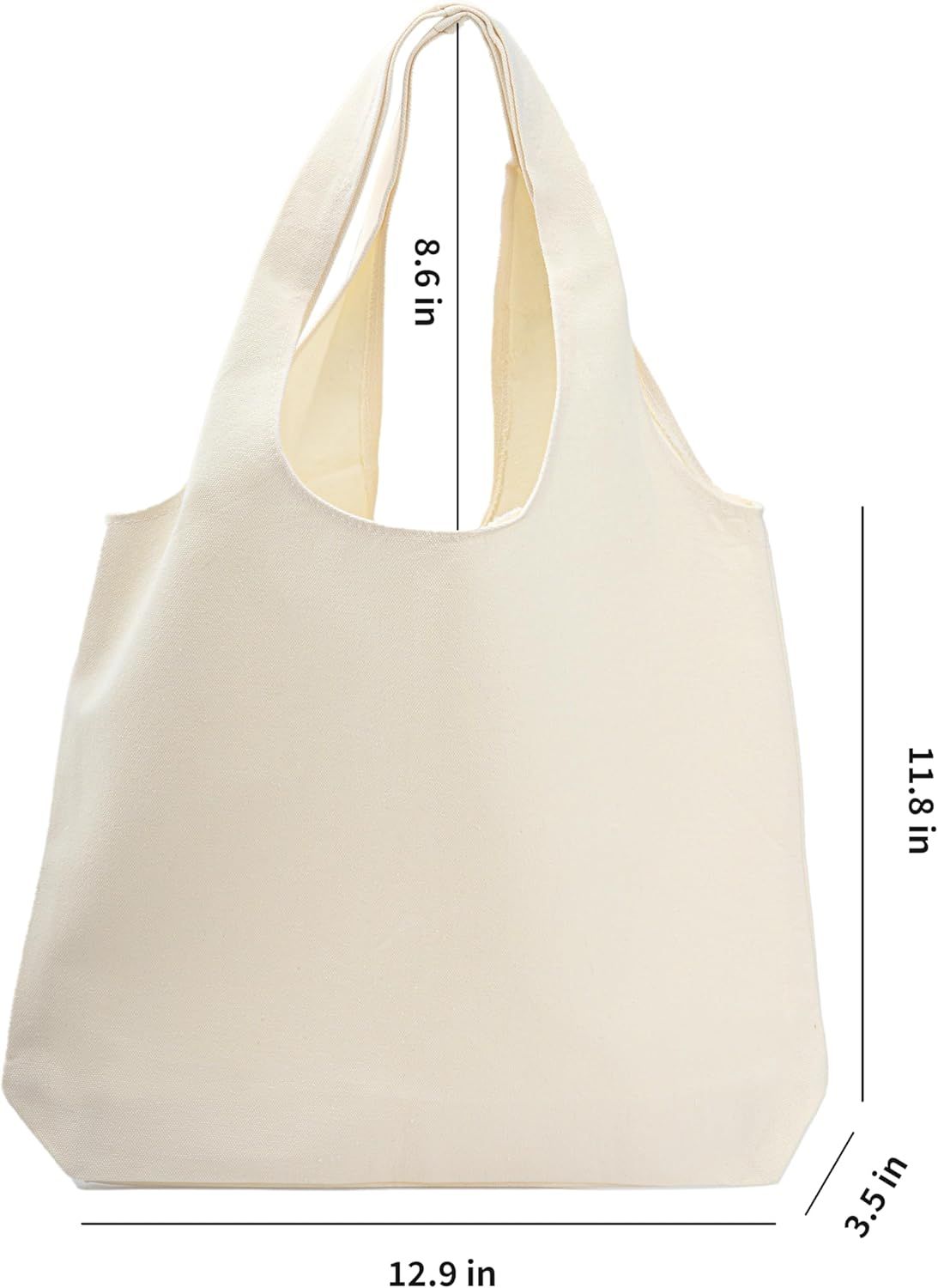 Cotton Canvas Tote Bag,Shopping Bags,DIY Gift Bags,Cloth Bag,Solid Color Bag - Image 4