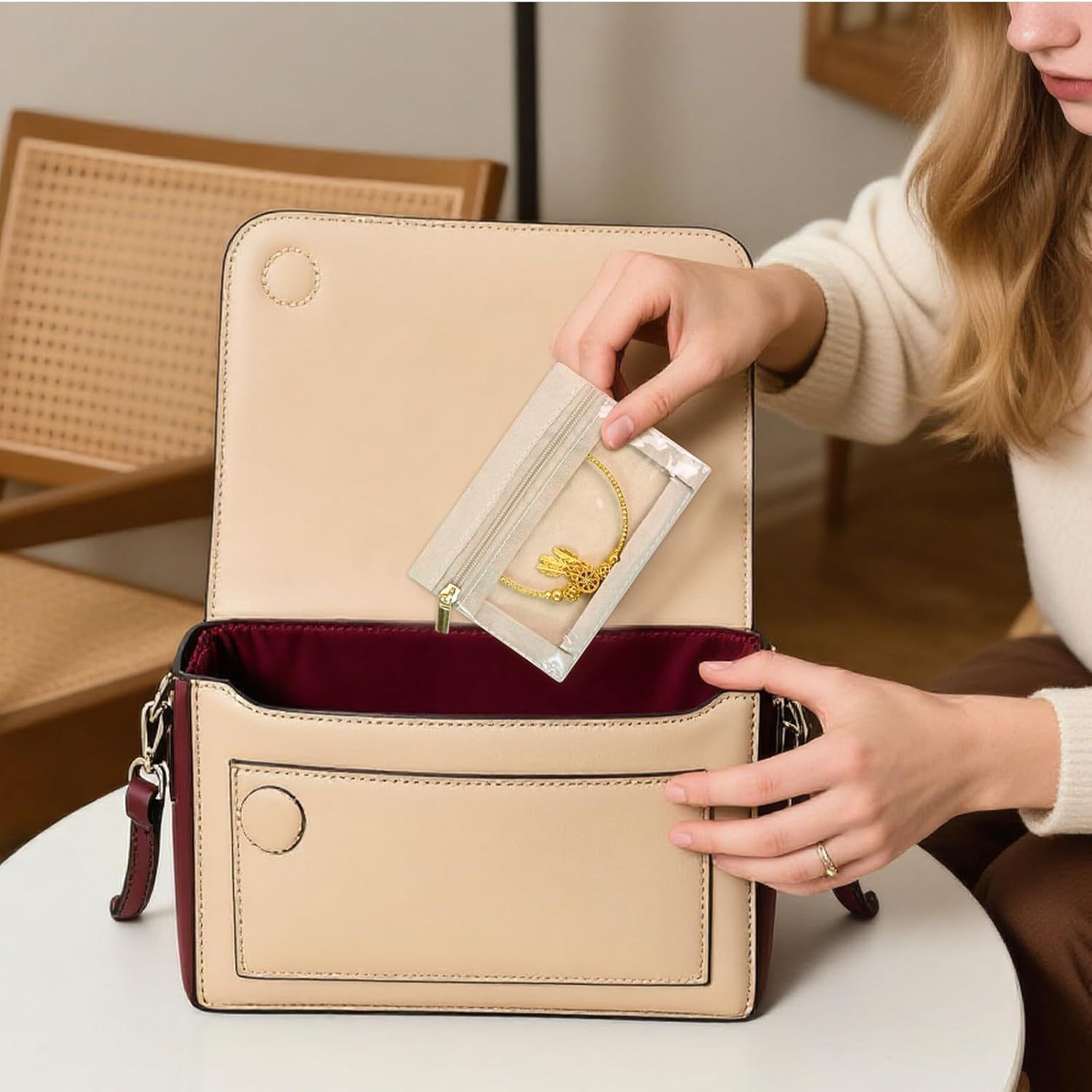 6pcs Travel Jewelry Bags,Portable Zipped Pouches Bags for Jewelries Necklaces Rings Earrings Storage - Image 7