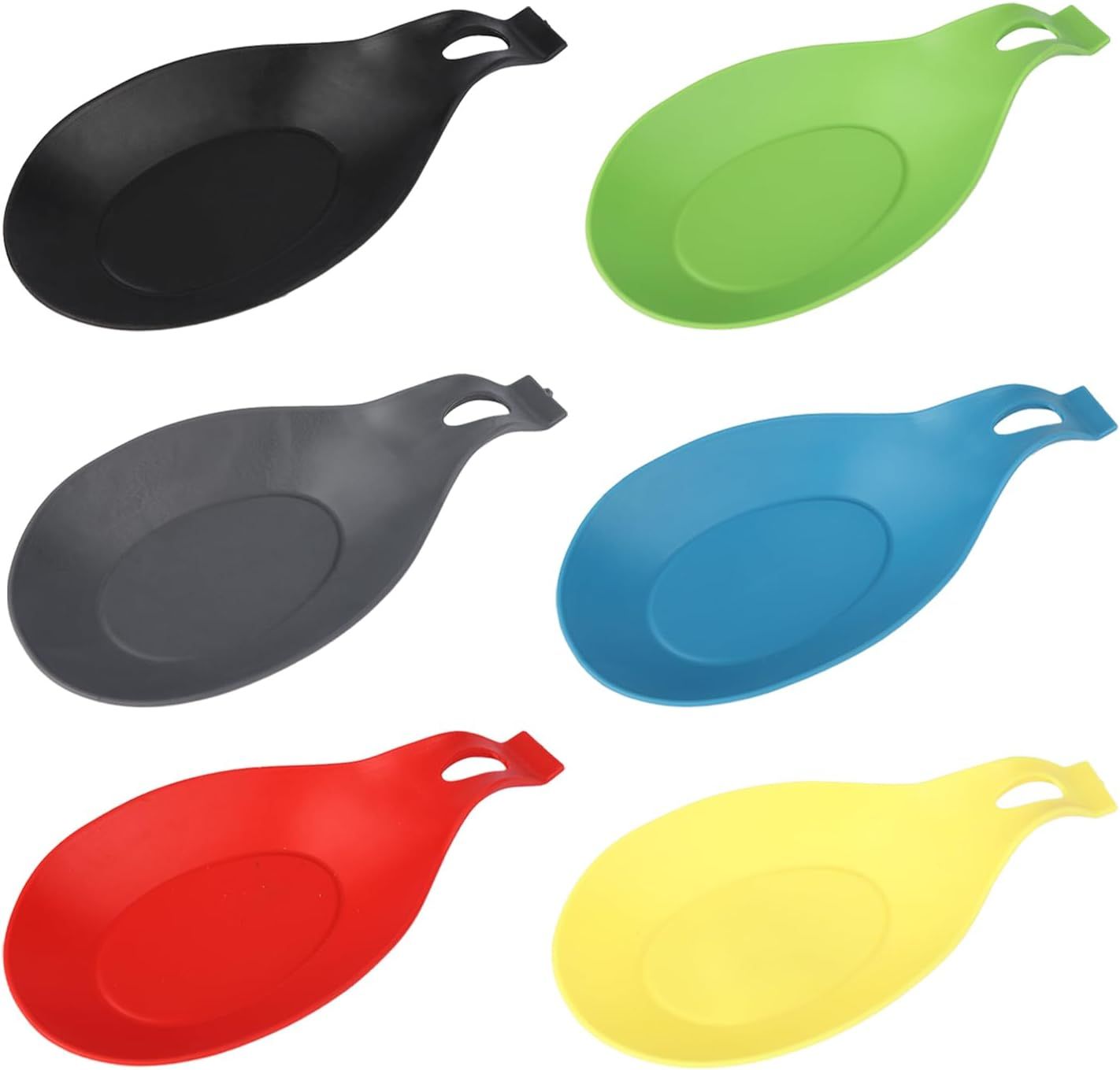 6 pcs Silicone Spoon Holders,Heat Resistant Spoon Rests Kitchen Utensils Holder for Stove Spoon Holder,Tongs,Ladles - Image 1