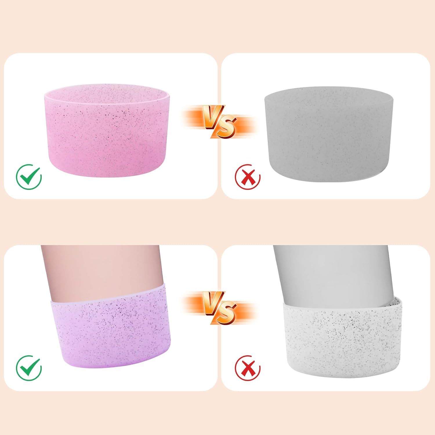 4Pcs Silicone Bottle Boot, Bottom Protector Compatible with Most Water Bottles - Image 3