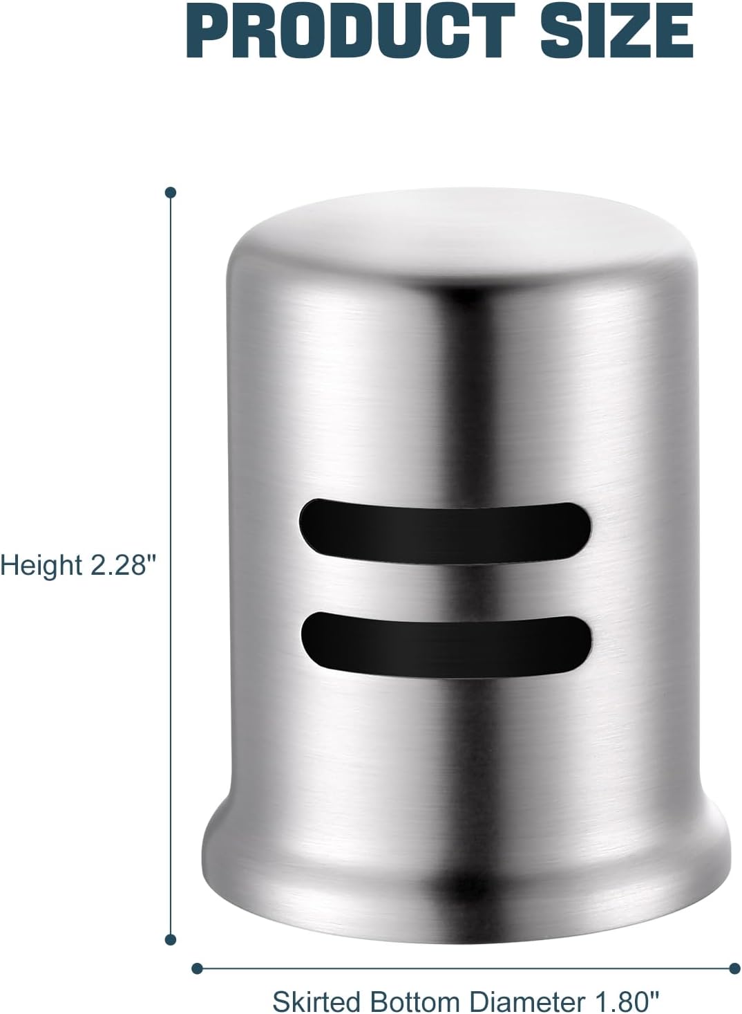 Dishwasher Air Gap Cover for Kitchen, Solid Brass Air Gap Cap with Skirted Design, Dishwasher Overflow Vent Cap Replacement Only, Brushed Nickel - Image 7
