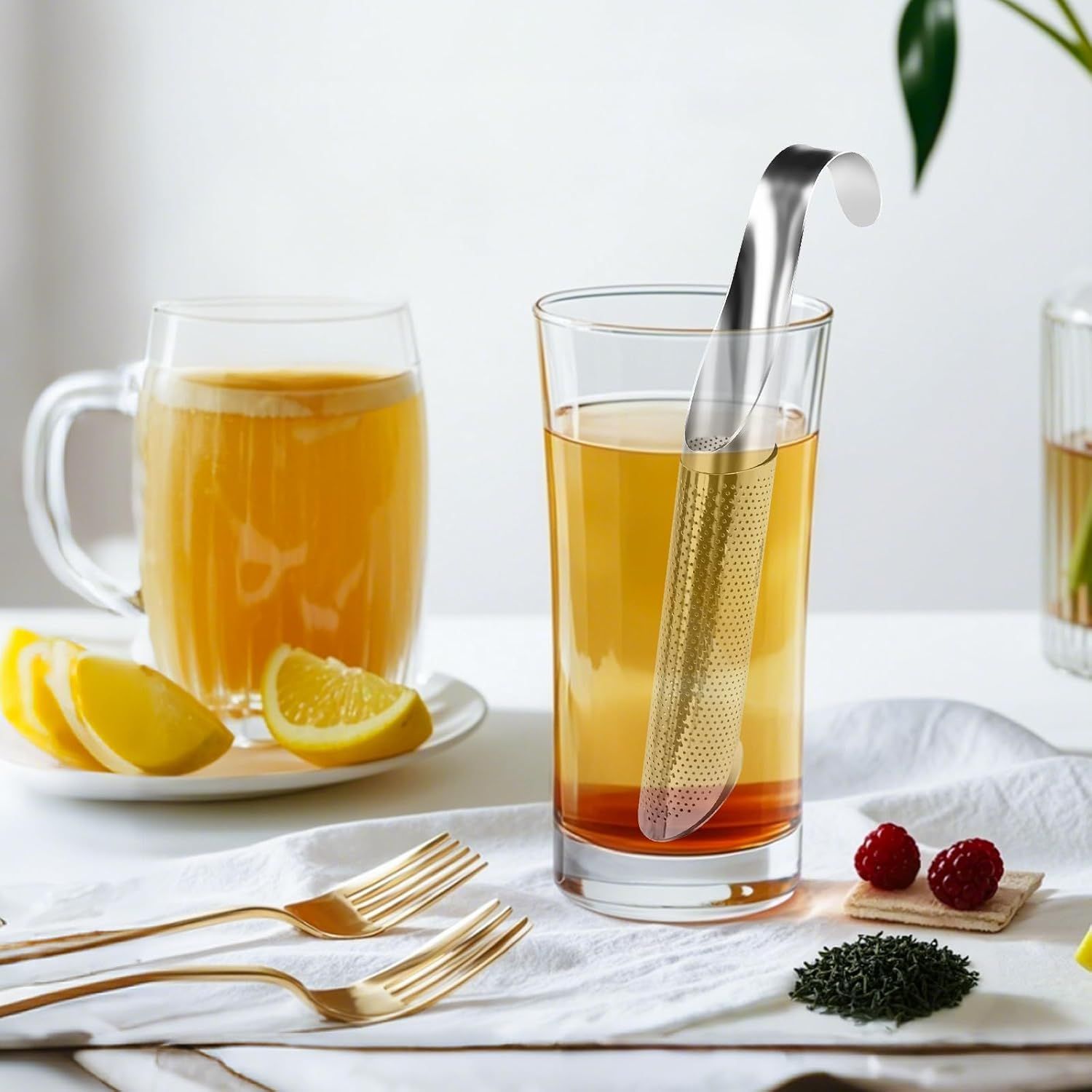 3 Pack Tea Infuser, Tea Strainer with Extra Fine Mesh for Loose Tea Leaf, Long Handle Stainless Steel Tea Strainer for Leaf Tea, Coffee, Spices, Seasonings - Image 2