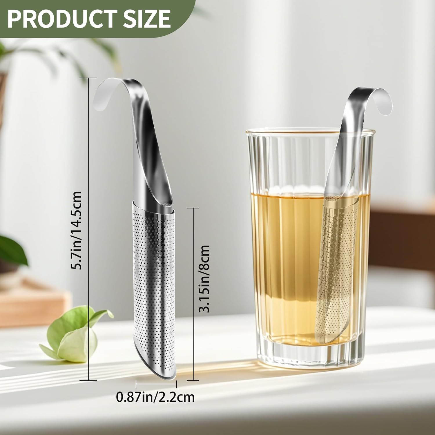 3 Pack Tea Infuser, Tea Strainer with Extra Fine Mesh for Loose Tea Leaf, Long Handle Stainless Steel Tea Strainer for Leaf Tea, Coffee, Spices, Seasonings - Image 3