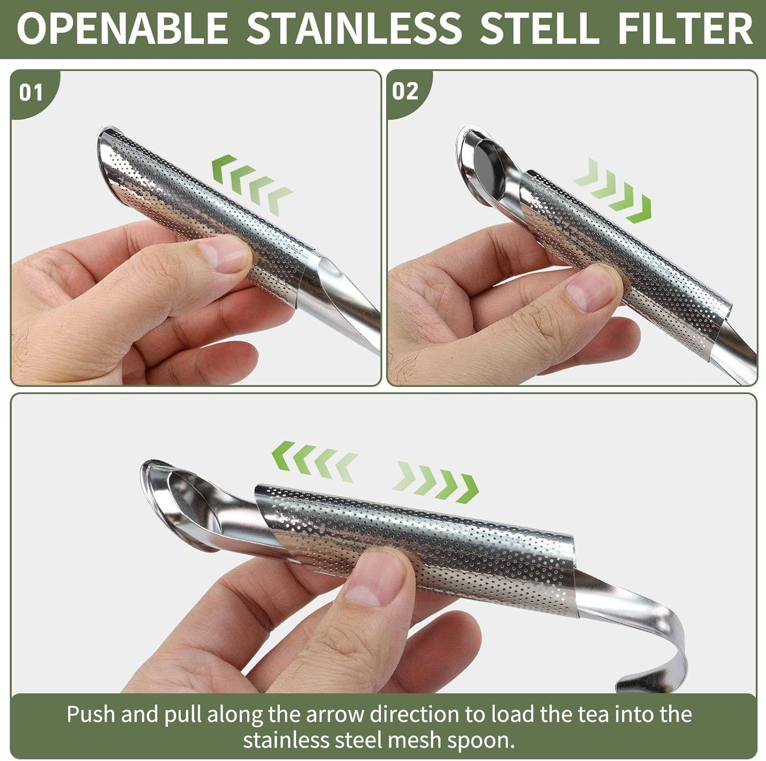 3 Pack Tea Infuser, Tea Strainer with Extra Fine Mesh for Loose Tea Leaf, Long Handle Stainless Steel Tea Strainer for Leaf Tea, Coffee, Spices, Seasonings - Image 4