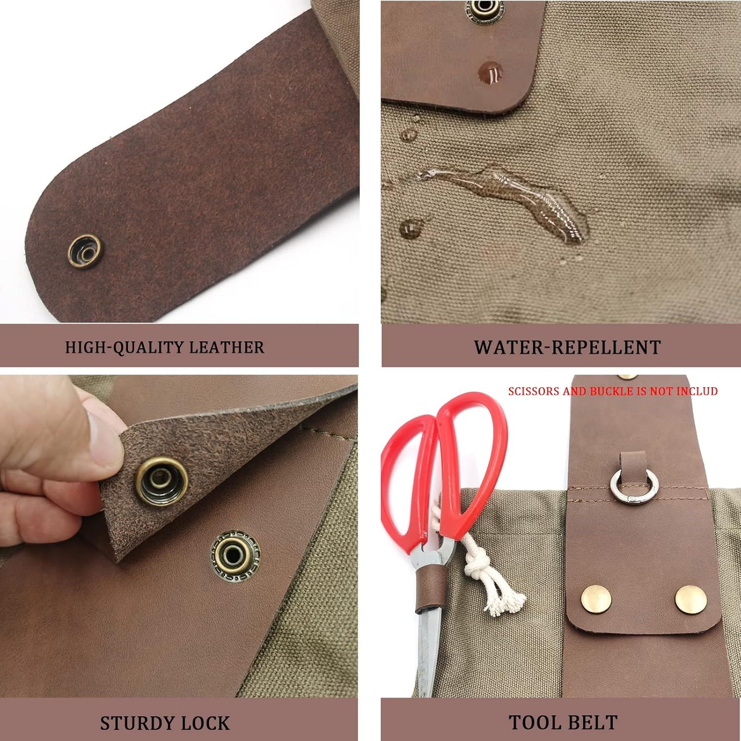 Foraging Pouch Leather Canvas Collapsible Bag Water Resistant Outdoor Camping Storage Folding Bag Mushroom Bags Bushcraft Belt Pouches for Travel Camping Hiking - Image 7