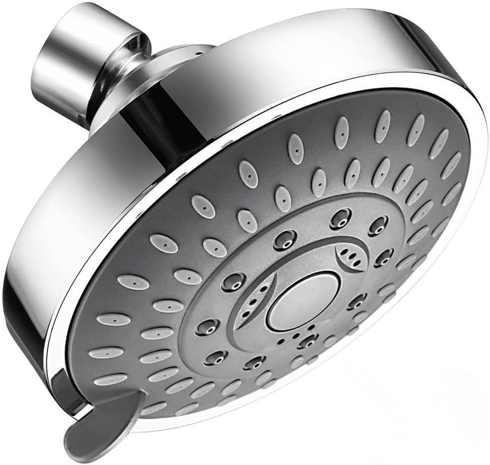 Shower Head High High Flow Pressure Rain Fixed Showerhead 5-Setting with Bathroom Showerhead with Adjustable Brass Ball Joint - for Luxury Shower Experience Even at Low Water Pressure - Image 1