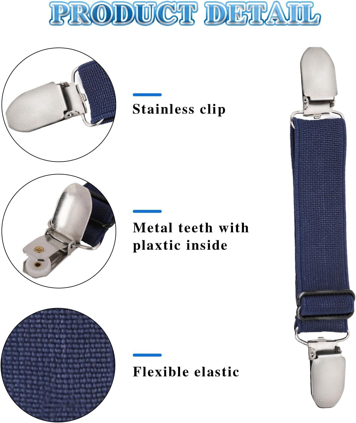 6 Pcs Adjustable Hip Elastic Belt, Elastic Band for Sewing Pant Waist Tightener Pant Elastic Belt Clip Women Men Back Cinch for Jeans Pants Dresses - Image 4