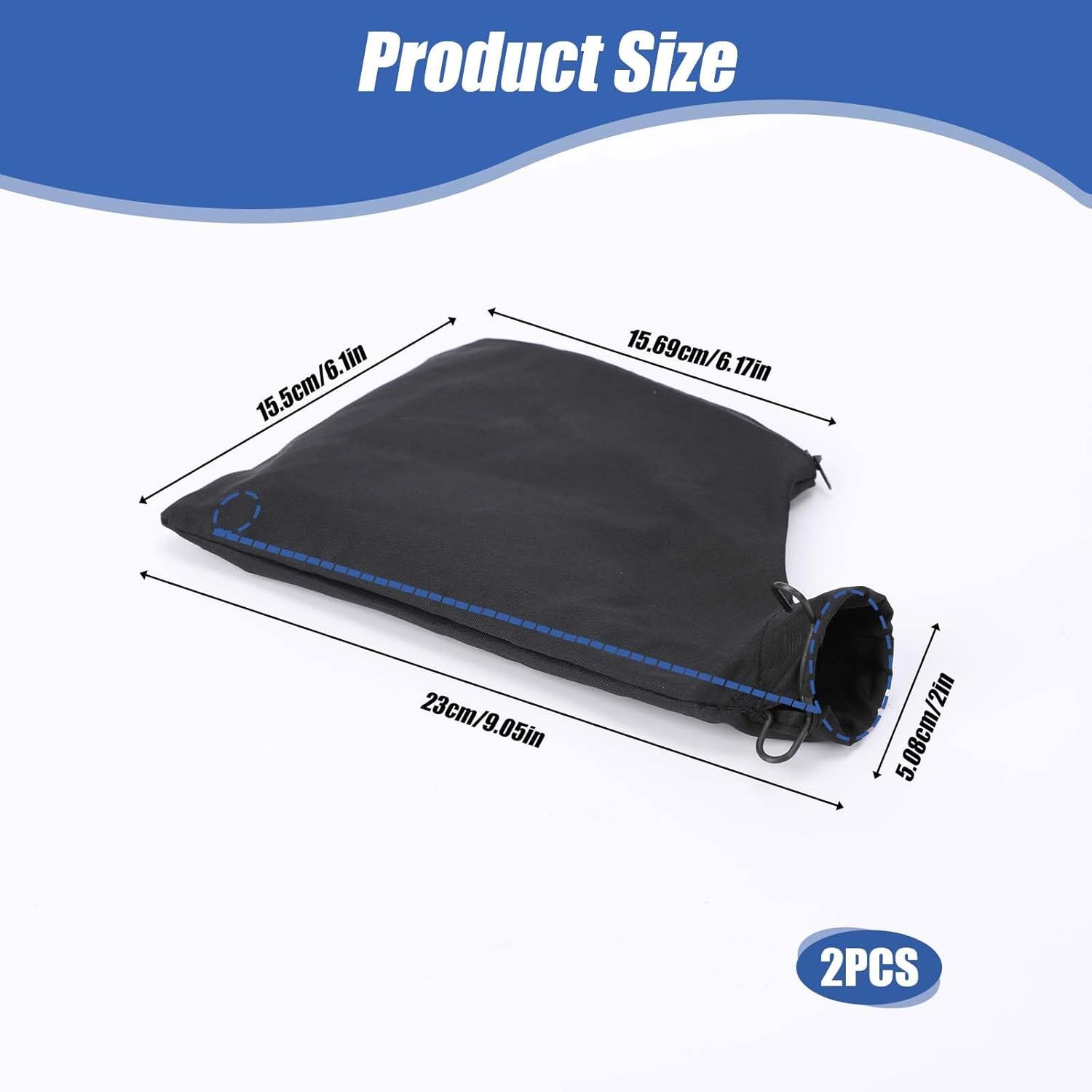 2 Pcs Table Saw Miter Saw Dust Bag Black Dust Collection Bag for Miter Saw 255 Model with Zipper and Wired Adjustable Stand Dust Bag for Belt Sander Parts Diagonal Saw Miter Saw Accessories - Image 3