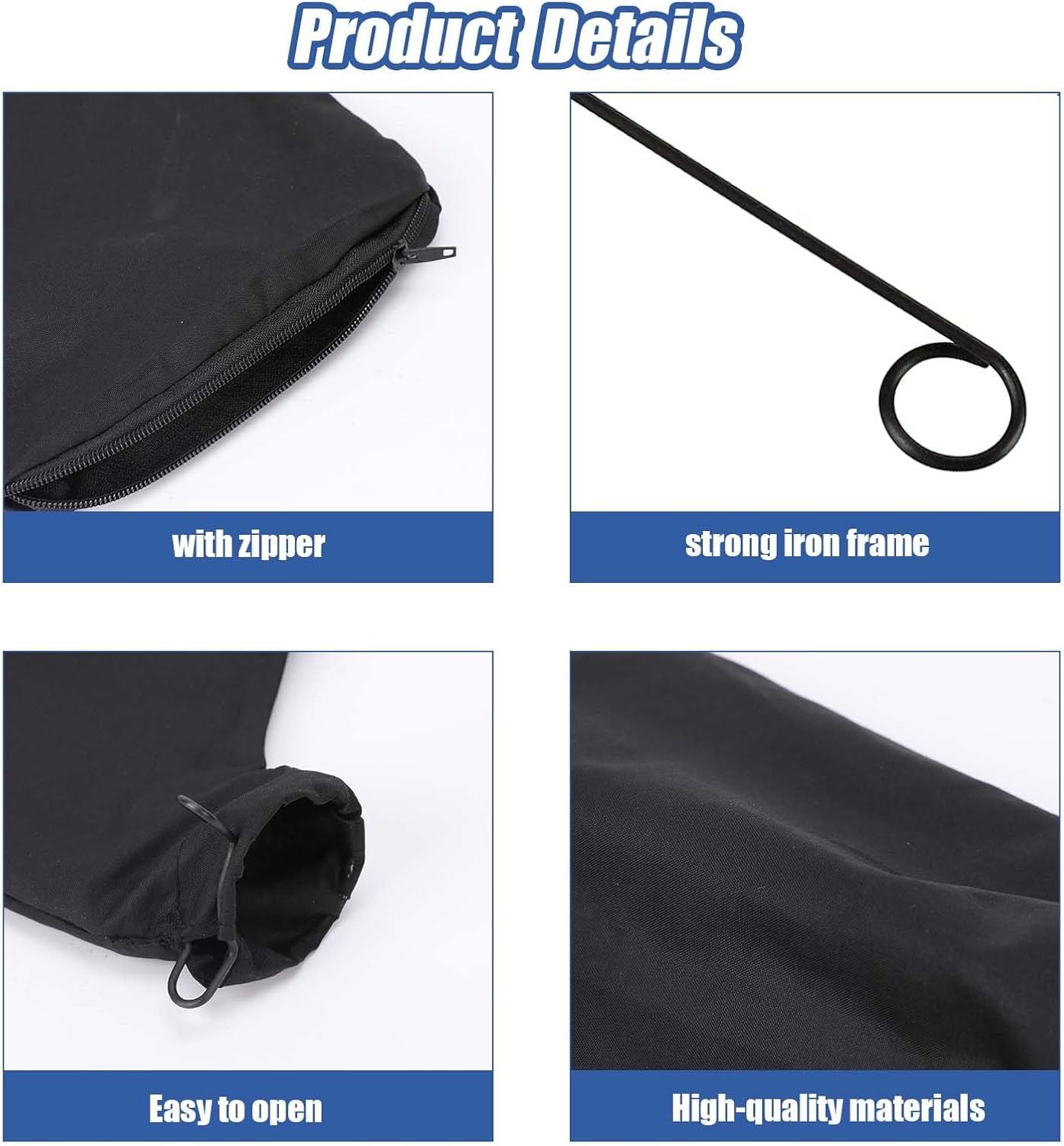 2 Pcs Table Saw Miter Saw Dust Bag Black Dust Collection Bag for Miter Saw 255 Model with Zipper and Wired Adjustable Stand Dust Bag for Belt Sander Parts Diagonal Saw Miter Saw Accessories - Image 5