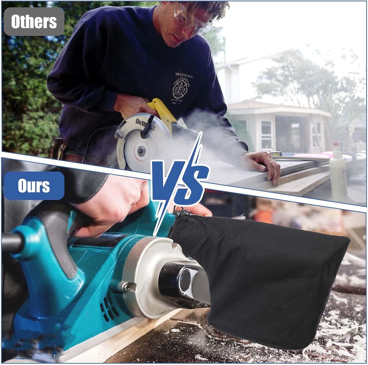 2 Pcs Table Saw Miter Saw Dust Bag Black Dust Collection Bag for Miter Saw 255 Model with Zipper and Wired Adjustable Stand Dust Bag for Belt Sander Parts Diagonal Saw Miter Saw Accessories - Image 7