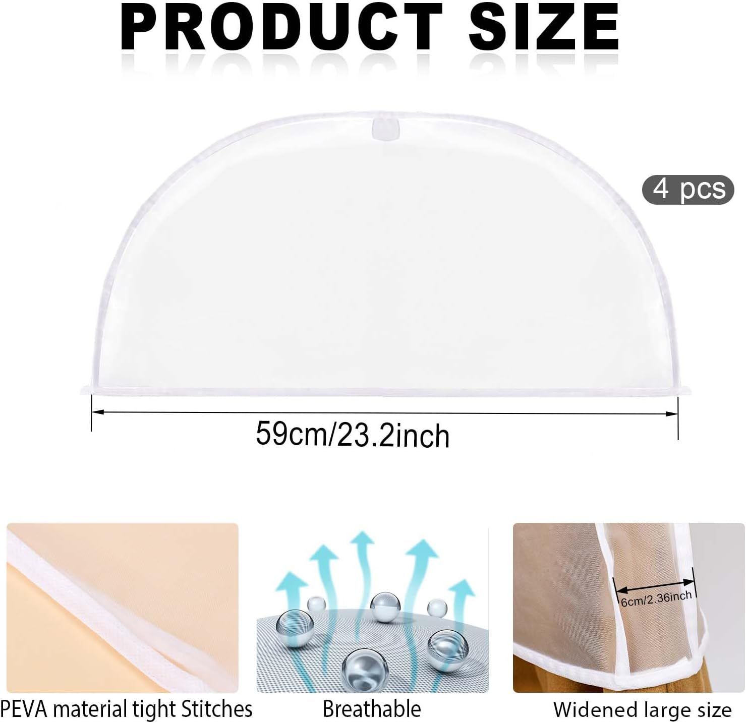 4 Pack Clear Clothing Hanger Shoulder Covers for Clothes Breathable Plastic Gusseted Garment Shoulder Dust Cover Bags Protectors for Hanging Clothes, Suit, Coats, Jackets, Dress Open Closet Storage - Image 3