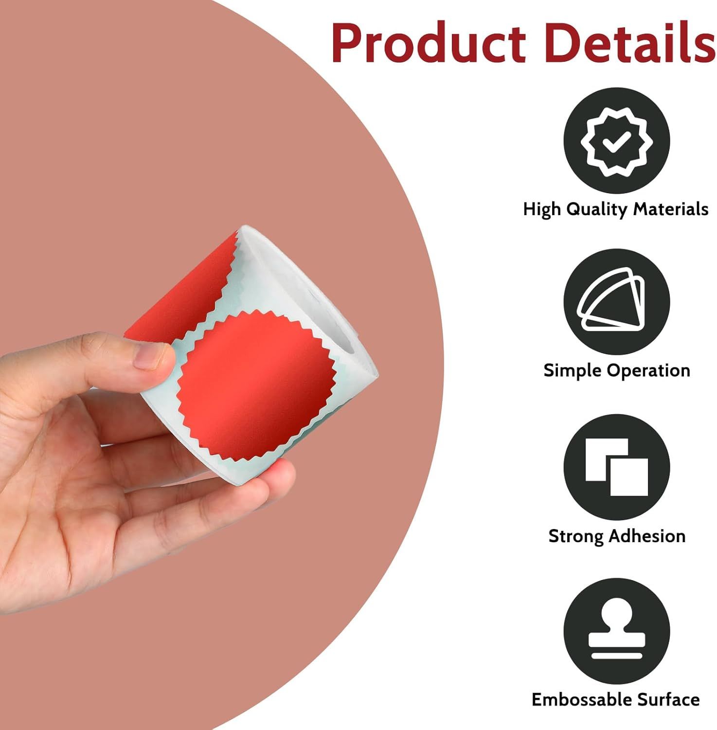 Red Embossing Stickers 2