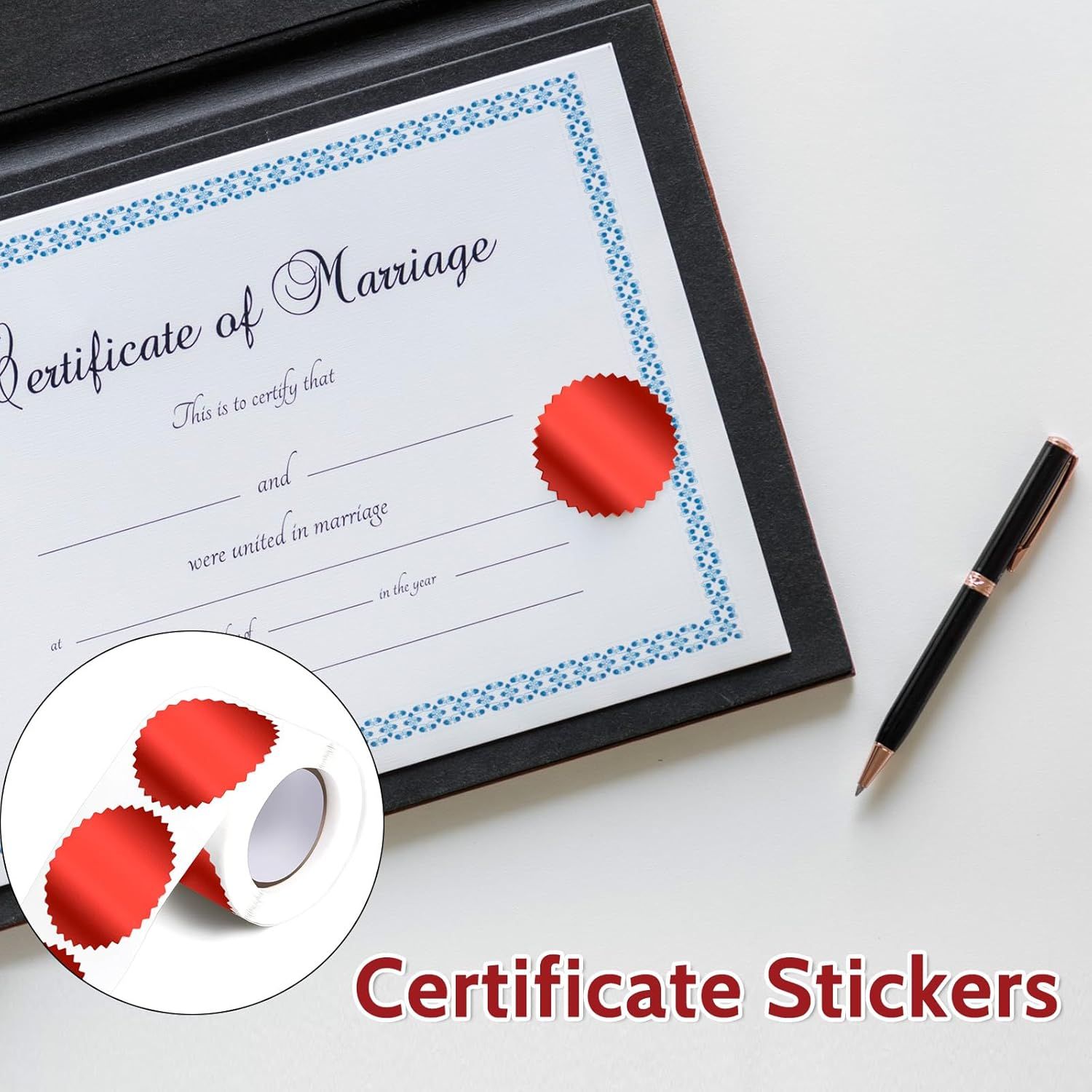 Red Embossing Stickers 2