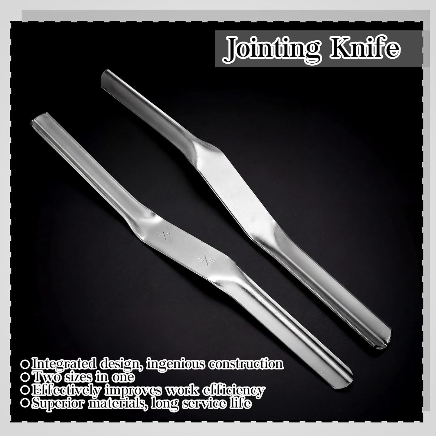1pcs Tuck Pointing Tools Stainless Steel Masonry Jointer Double Ended Concrete Brick and Block Straightener Tool Wall for Cement Pointing Trowel Tuck Tools (1/2