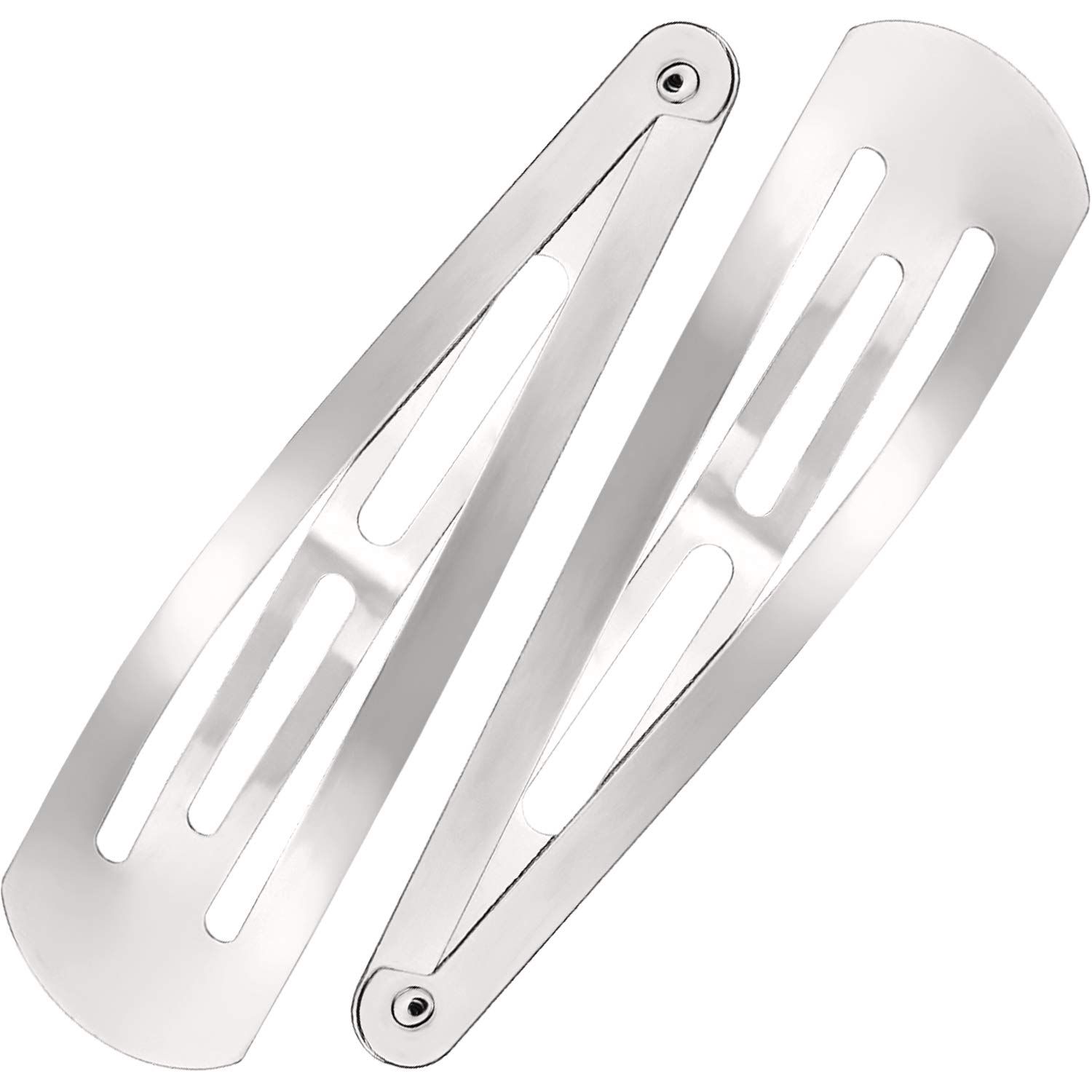 30 Pieces 3.1 Inch Large Metal Snap Hair Clips Nonslip Barrettes Women Hair Accessories(Silver) - Image 1