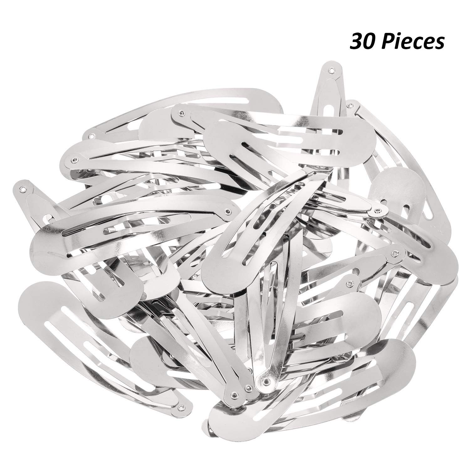 30 Pieces 3.1 Inch Large Metal Snap Hair Clips Nonslip Barrettes Women Hair Accessories(Silver) - Image 2