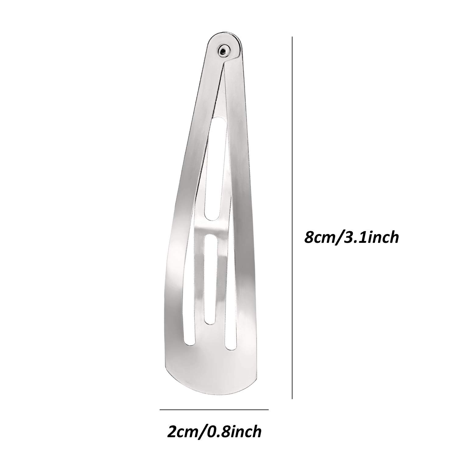 30 Pieces 3.1 Inch Large Metal Snap Hair Clips Nonslip Barrettes Women Hair Accessories(Silver) - Image 4
