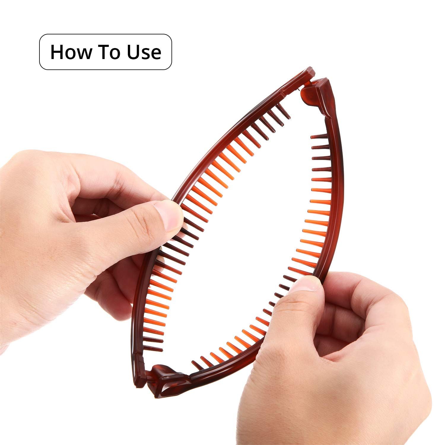 6 Pcs Banana Clip Hair Clincher Combs Classic Banana Hair Clip Fish Shape Ponytail Clips for Women Girls Thick Curly Thin Fine Hair(Brown, White, Black) - Image 3