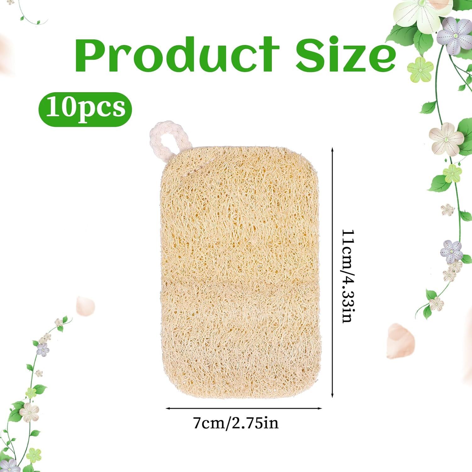 10 PCS Natural Sponges for Dishes, Loofah Dish Sponge for Kitchen Compostable Natural Loofah Sponges - Image 2