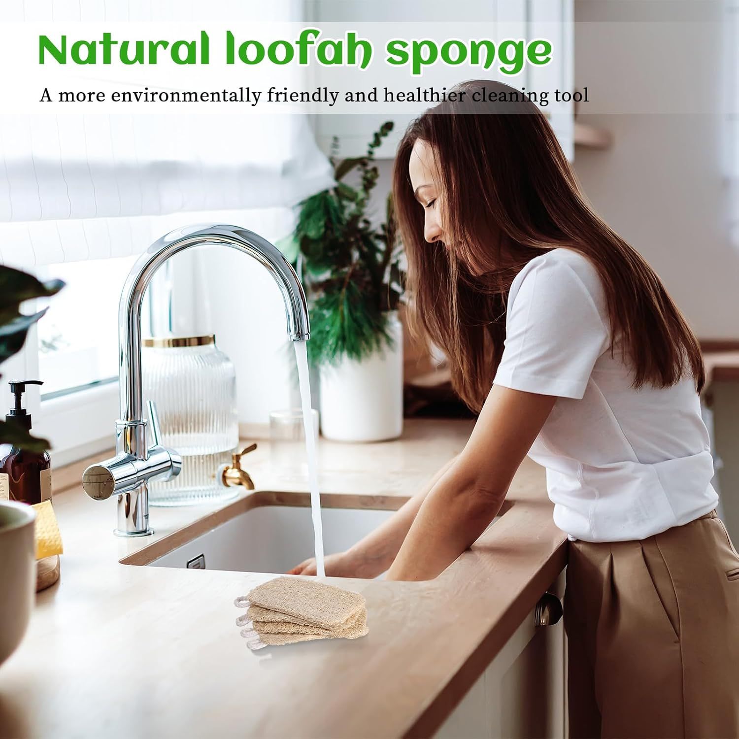 10 PCS Natural Sponges for Dishes, Loofah Dish Sponge for Kitchen Compostable Natural Loofah Sponges - Image 5