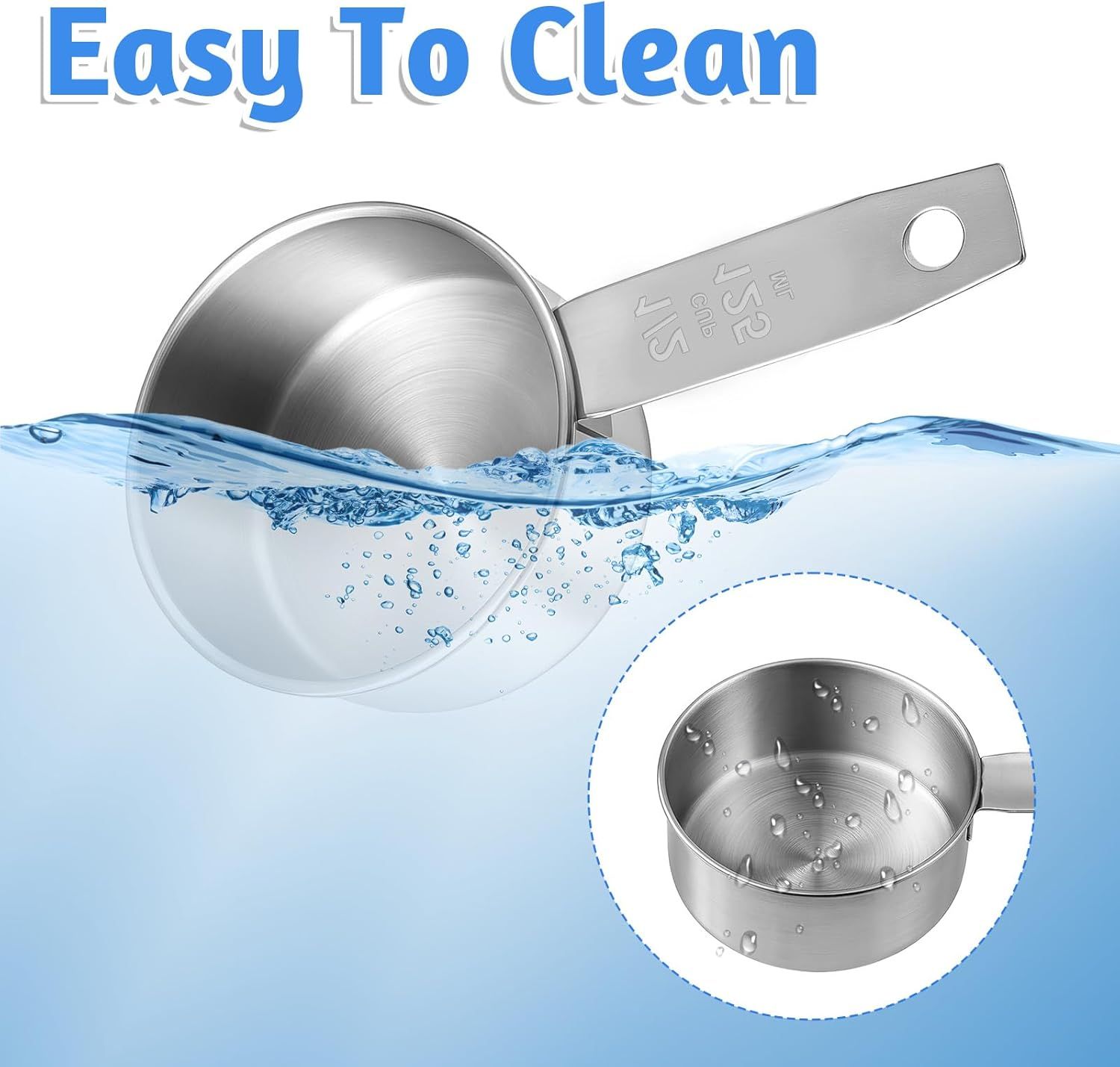 2 PCS 1/2 Cup Dog Food Scoop, 1/2 Cup Measuring Scoop, 125ml Stainless Steel Half Cups Dog Food Scoops for Feeding Pet, Wet and Dry Ingredients, Dishwasher Safe - Image 6