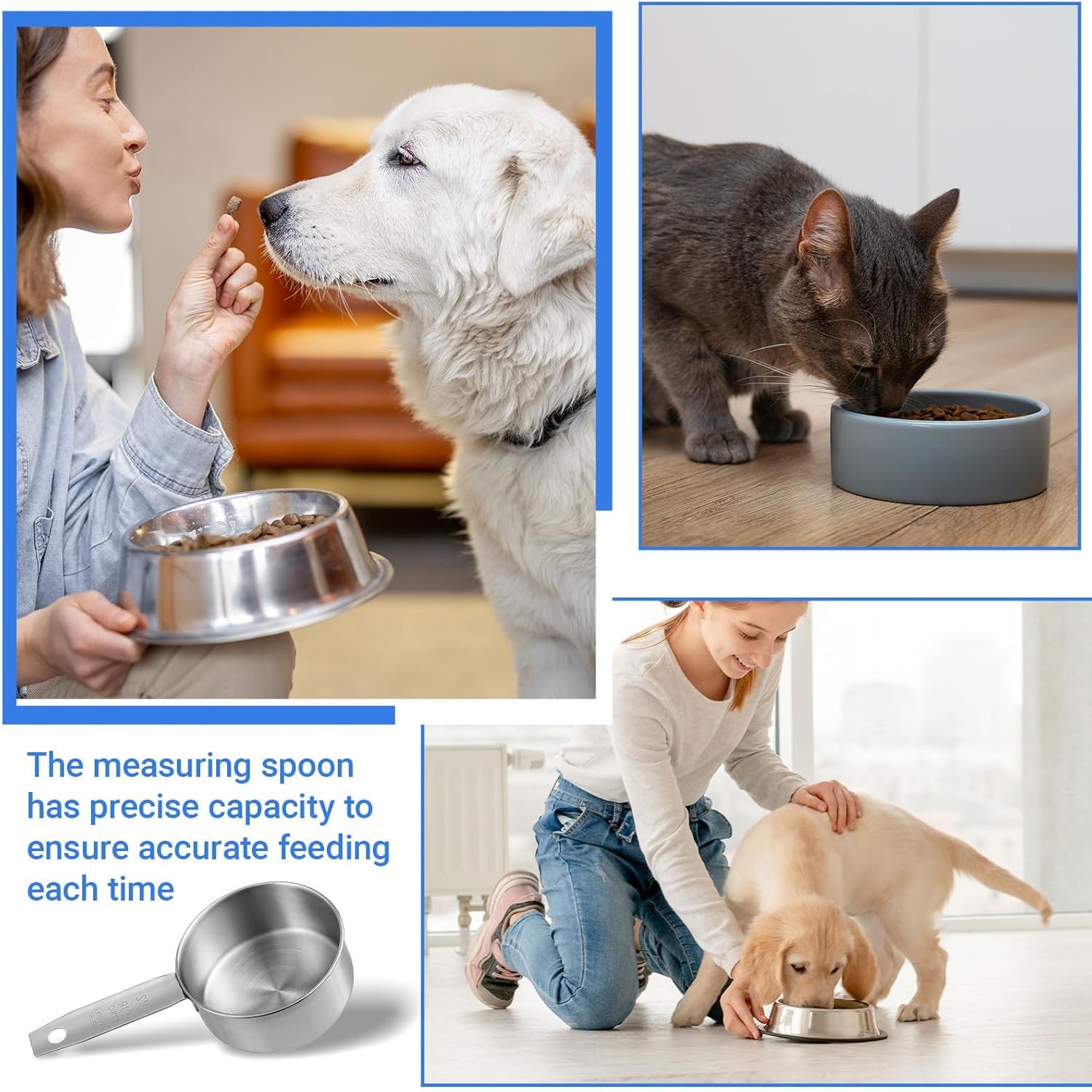 2 PCS 1/2 Cup Dog Food Scoop, 1/2 Cup Measuring Scoop, 125ml Stainless Steel Half Cups Dog Food Scoops for Feeding Pet, Wet and Dry Ingredients, Dishwasher Safe - Image 7